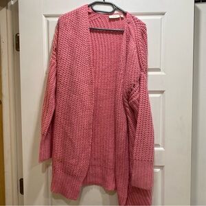 Pink knit cardigan
